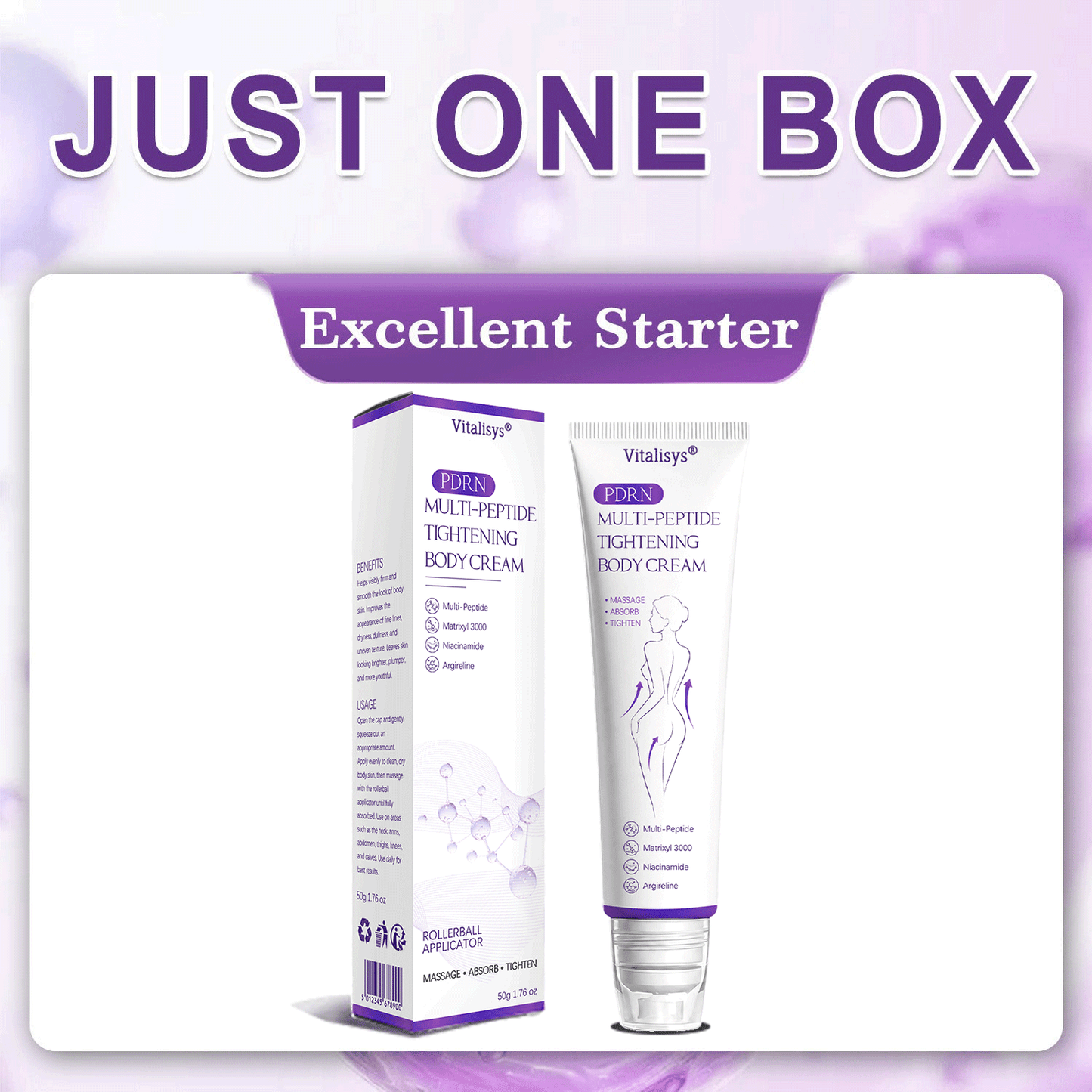 🏆FDA Official: Vitalisys® PDRN Multi-Peptide Massaging Body Roller Cream- Anti-aging, Hydrating, Skin Firming & Lifting, Skin Repair, Even Tone, Acne and Dark Spot Treatment, Wart and Mole Removal, and Psoriasis Relief.