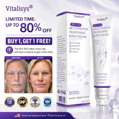 🏆FDA Official: Vitalisys® PDRN Multi-Peptide Massaging Body Roller Cream- Anti-aging, Hydrating, Skin Firming & Lifting, Skin Repair, Even Tone, Acne and Dark Spot Treatment, Wart and Mole Removal, and Psoriasis Relief.