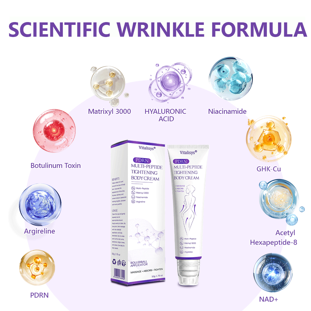 🏆FDA Official: Vitalisys® PDRN Multi-Peptide Massaging Body Roller Cream- Anti-aging, Hydrating, Skin Firming & Lifting, Skin Repair, Even Tone, Acne and Dark Spot Treatment, Wart and Mole Removal, and Psoriasis Relief.